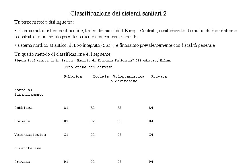 Classificazione dei sistemi sanitari 2 Un terzo metodo distingue tra: • sistema mutualistico-continentale, tipico