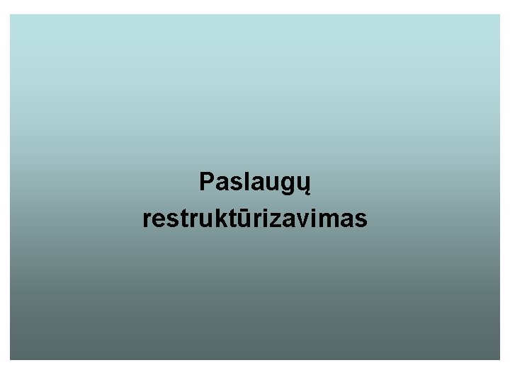 Paslaugų restruktūrizavimas 