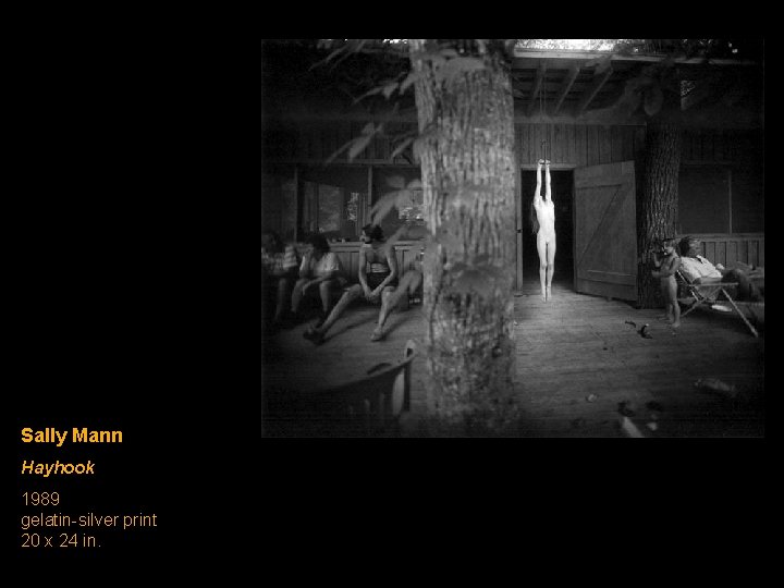 Sally Mann Hayhook 1989 gelatin-silver print 20 x 24 in. Sally Mann Hayhook 1989 gelatin-silver print 20 x 24 in.