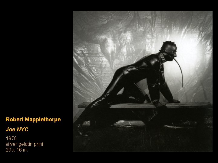 Robert Mapplethorpe Joe NYC 1978 silver gelatin print 20 x 16 in. Robert Mapplethorpe Joe NYC 1978 silver gelatin print 20 x 16 in.