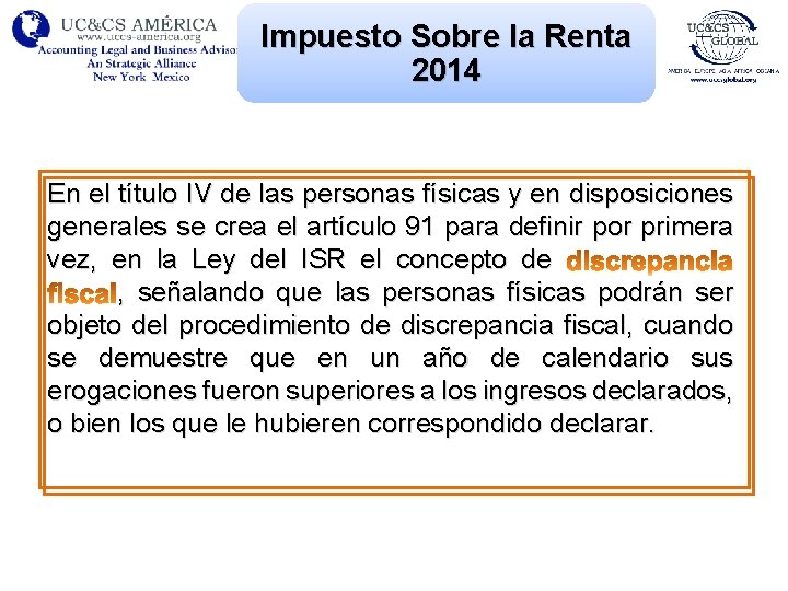 Impuesto Sobre la Renta 2014 En el título IV de las personas físicas y