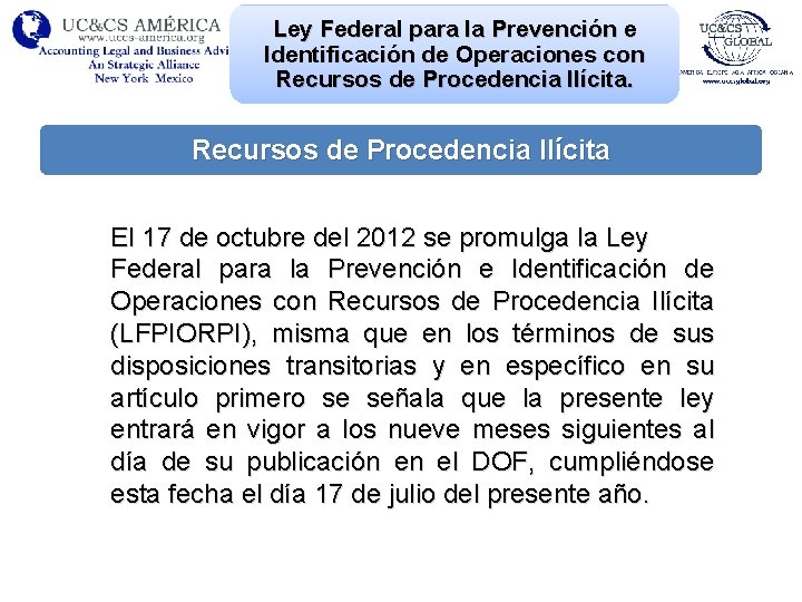 Ley Federal para la Prevención e Identificación de Operaciones con Recursos de Procedencia Ilícita