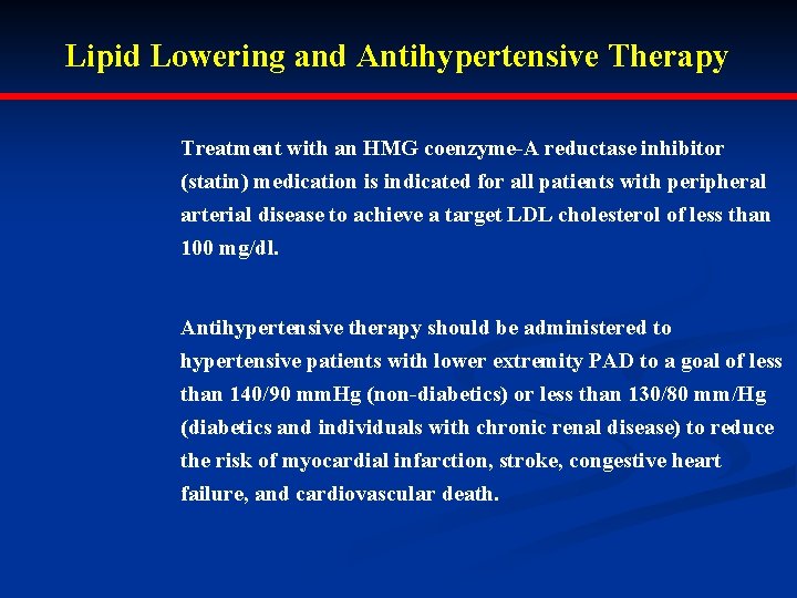 Lipid Lowering and Antihypertensive Therapy Treatment with an HMG coenzyme-A reductase inhibitor (statin) medication