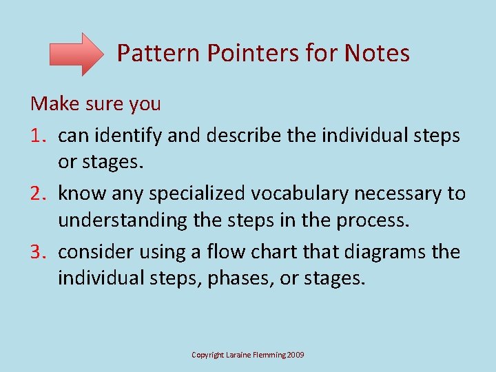 Pattern Pointers for Notes Make sure you 1. can identify and describe the individual