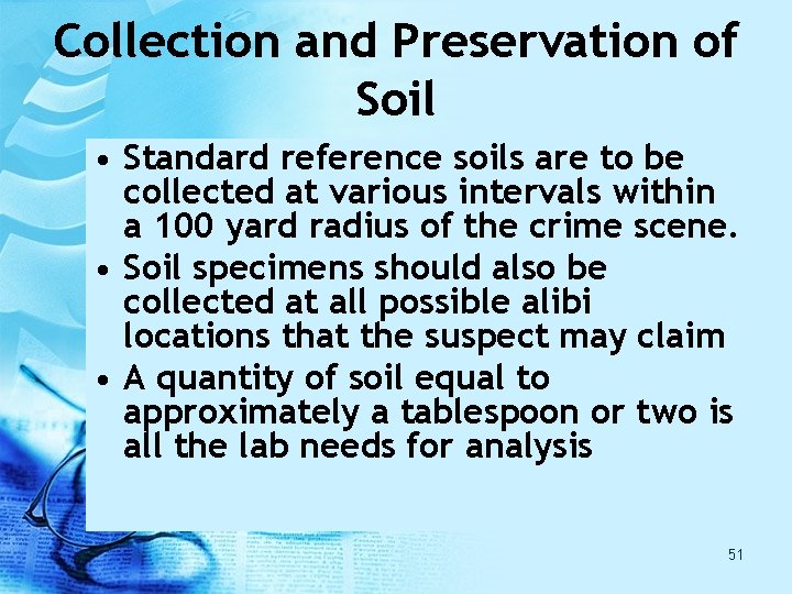 Collection and Preservation of Soil • Standard reference soils are to be collected at Collection and Preservation of Soil • Standard reference soils are to be collected at