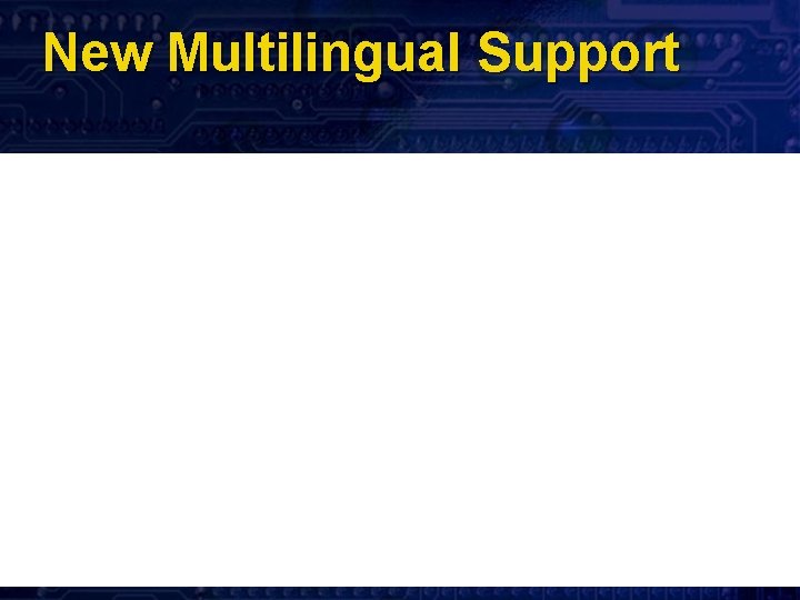 New Multilingual Support 