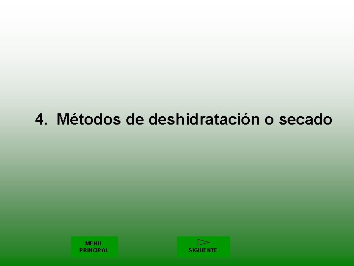 4. Métodos de deshidratación o secado MENU PRINCIPAL SIGUIENTE 
