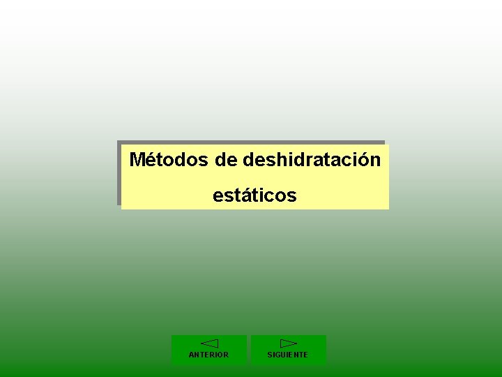 Métodos de deshidratación estáticos ANTERIOR SIGUIENTE 