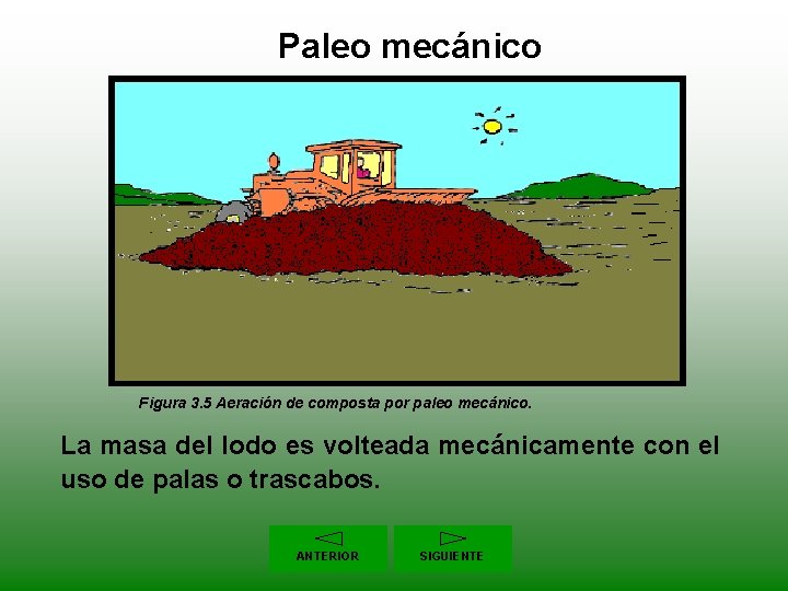 Paleo mecánico Figura 3. 5 Aeración de composta por paleo mecánico. La masa del