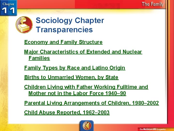 Sociology Chapter Transparencies Economy and Family Structure Major Characteristics of Extended and Nuclear Families