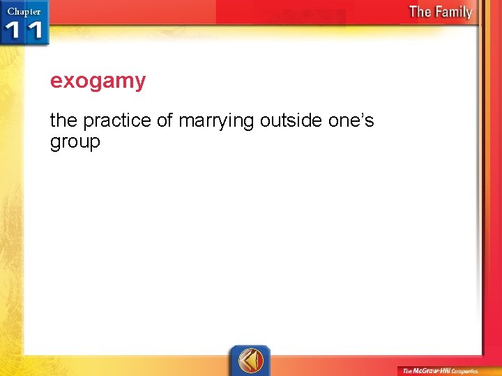 exogamy the practice of marrying outside one’s group 