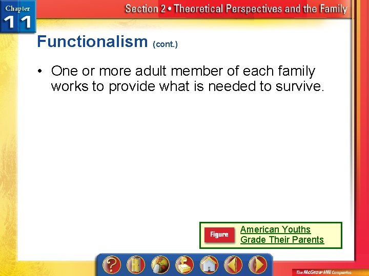 Functionalism (cont. ) • One or more adult member of each family works to