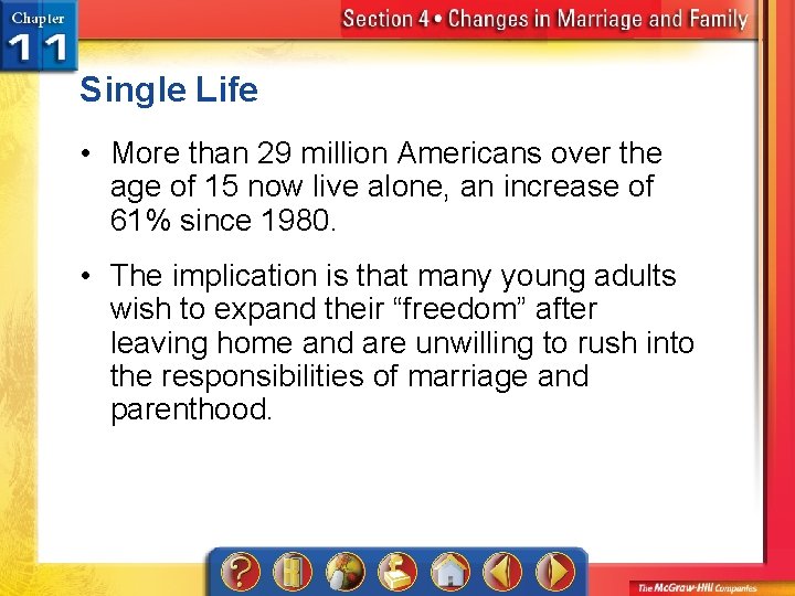 Single Life • More than 29 million Americans over the age of 15 now