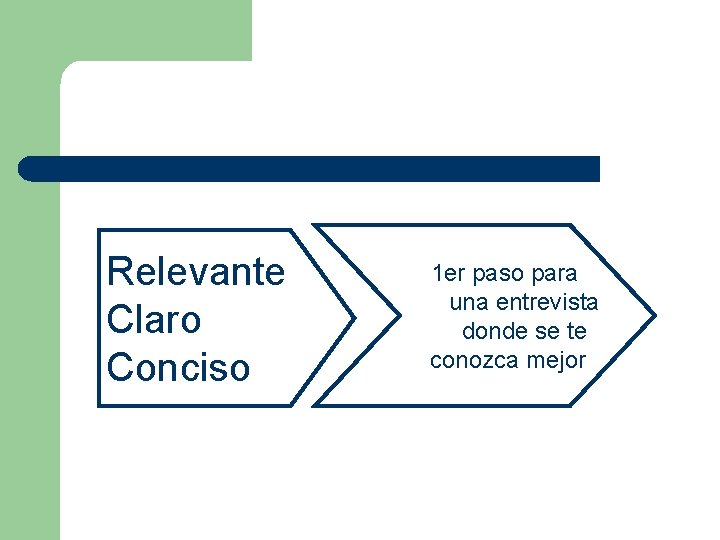 Relevante Claro Conciso 1 er paso para una entrevista donde se te conozca mejor