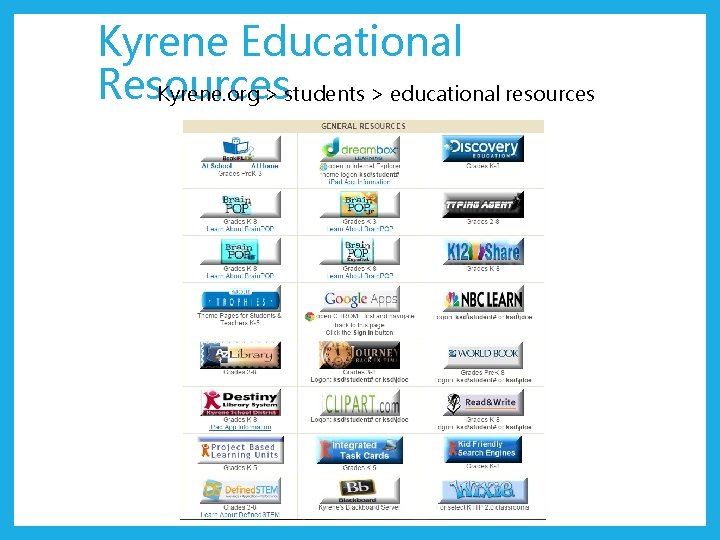 Kyrene Educational Resources Kyrene. org > students > educational resources 