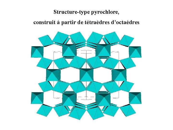 Structure-type pyrochlore, construit à partir de tétraèdres d’octaèdres 