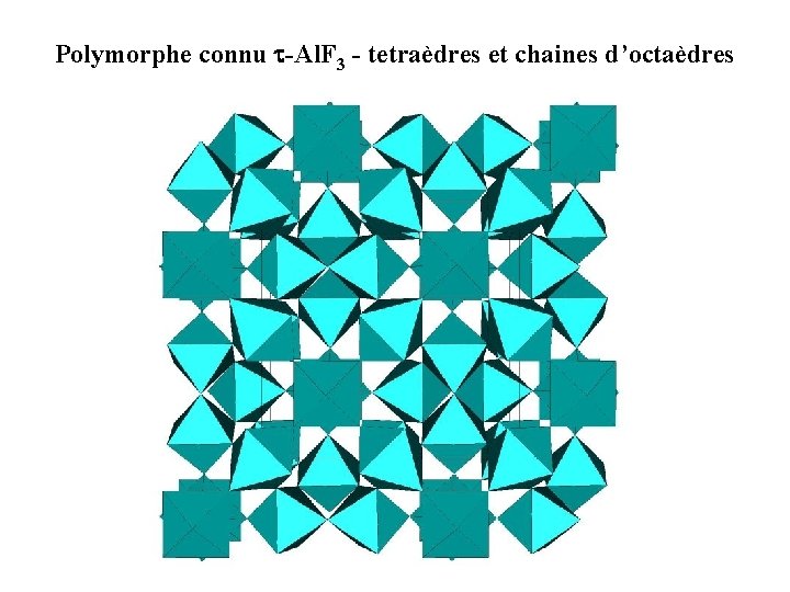 Polymorphe connu -Al. F 3 - tetraèdres et chaines d’octaèdres 