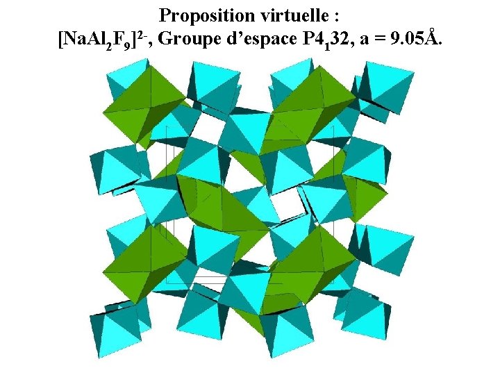 Proposition virtuelle : [Na. Al 2 F 9]2 -, Groupe d’espace P 4132, a