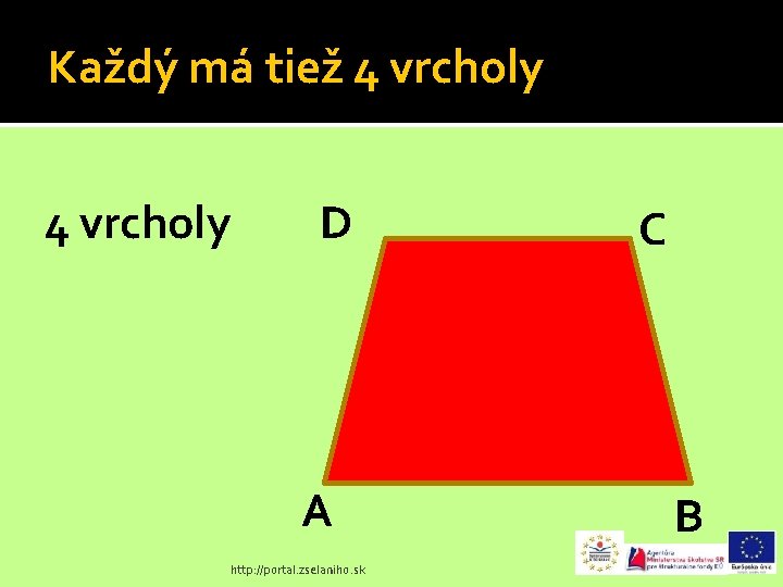 Každý má tiež 4 vrcholy D A http: //portal. zselaniho. sk C B 
