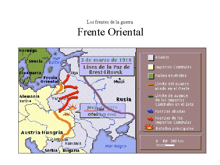 Los frentes de la guerra Frente Oriental 