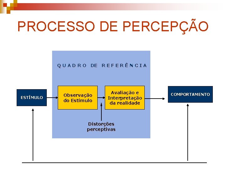 PROCESSO DE PERCEPÇÃO Q U A D R O DE R E F E