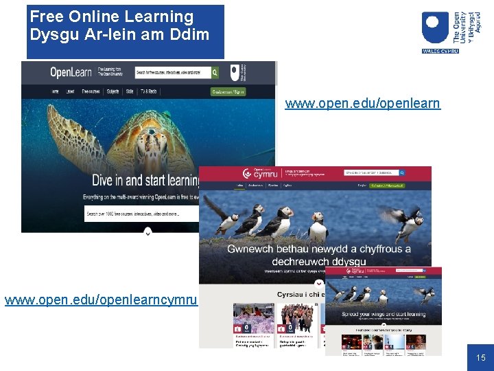 Free Online Learning Dysgu Ar-lein am Ddim www. open. edu/openlearncymru 15 