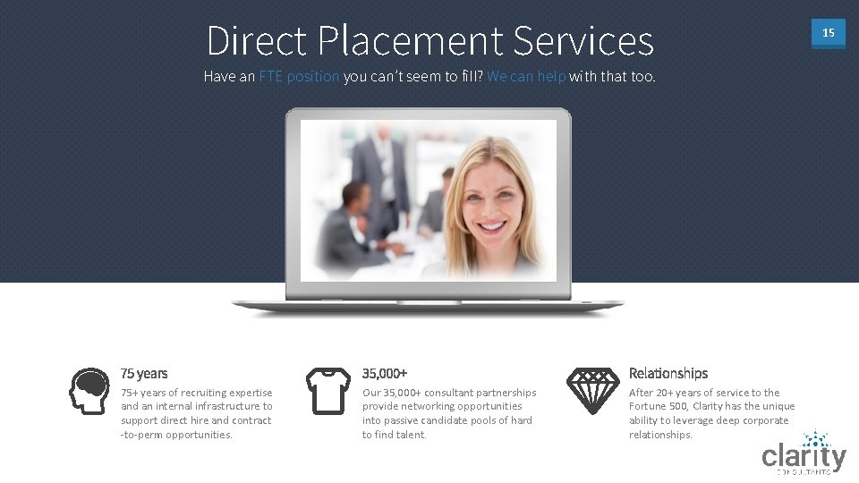 Direct Placement Services Have an FTE position you can’t seem to fill? We can