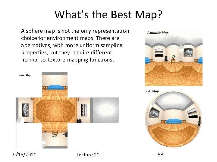 What’s the Best Map? A sphere map is not the only representation choice for