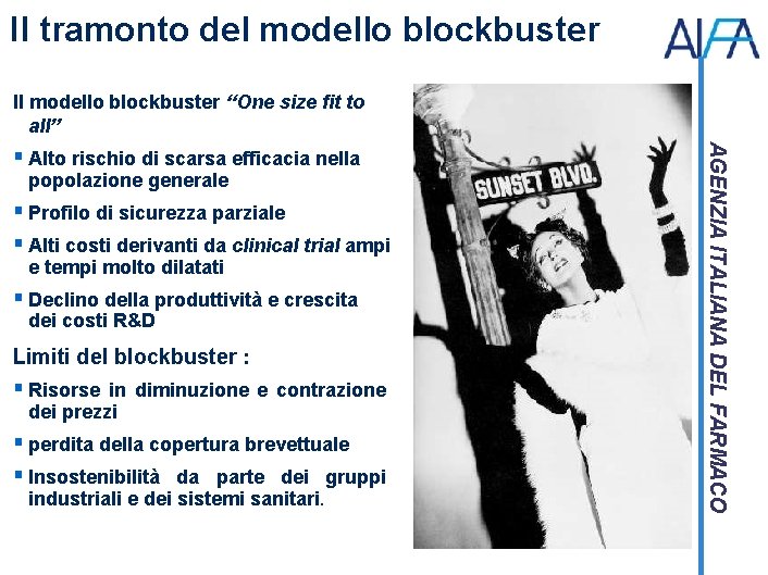 Il tramonto del modello blockbuster Il modello blockbuster “One size fit to all” popolazione