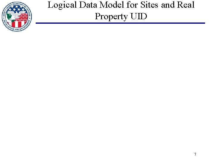Logical Data Model for Sites and Real Property UID 7 