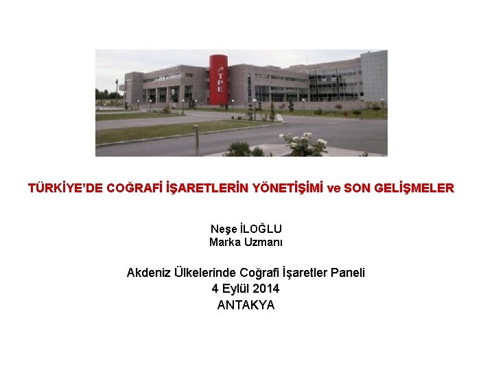 TÜRKİYE’DE COĞRAFİ İŞARETLERİN YÖNETİŞİMİ ve SON GELİŞMELER Neşe İLOĞLU Marka Uzmanı Akdeniz Ülkelerinde Coğrafi