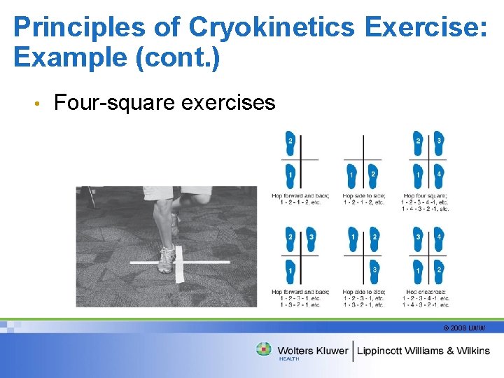 Principles of Cryokinetics Exercise: Example (cont. ) • Four-square exercises © 2008 LWW 