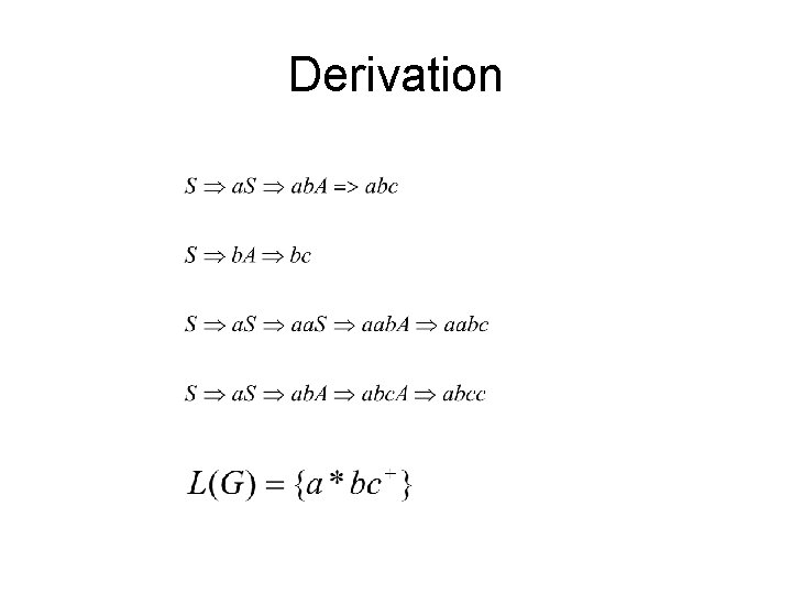 Derivation 