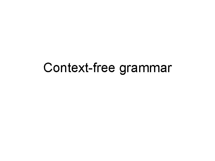 Context-free grammar 