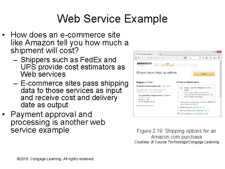 Web Service Example • How does an e-commerce site like Amazon tell you how