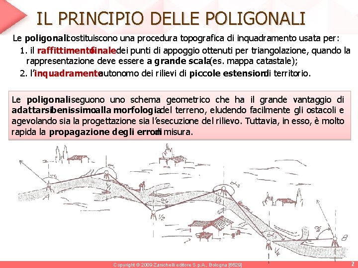 IL PRINCIPIO DELLE POLIGONALI Le poligonalicostituiscono una procedura topografica di inquadramento usata per: 1. IL PRINCIPIO DELLE POLIGONALI Le poligonalicostituiscono una procedura topografica di inquadramento usata per: 1.