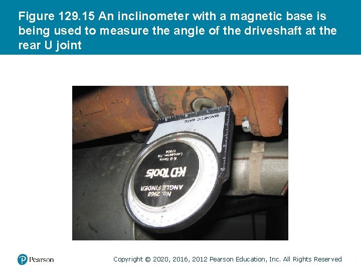 Figure 129. 15 An inclinometer with a magnetic base is being used to measure