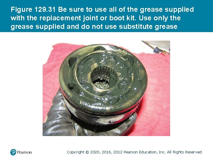 Figure 129. 31 Be sure to use all of the grease supplied with the