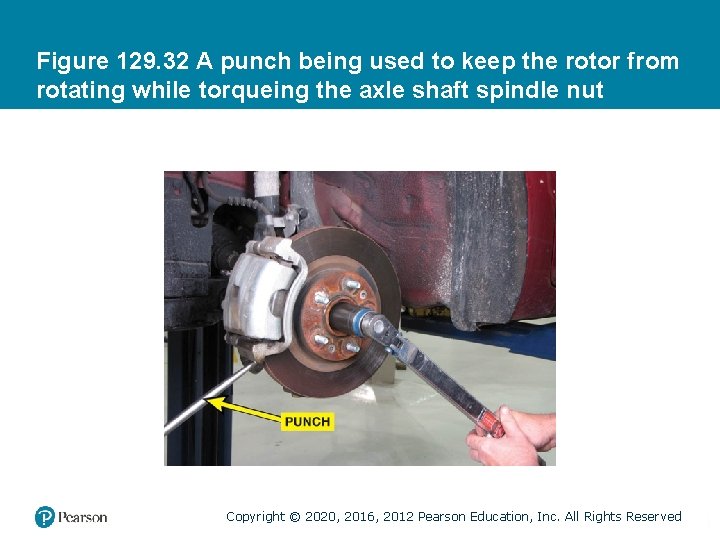 Figure 129. 32 A punch being used to keep the rotor from rotating while