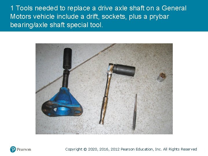 1 Tools needed to replace a drive axle shaft on a General Motors vehicle