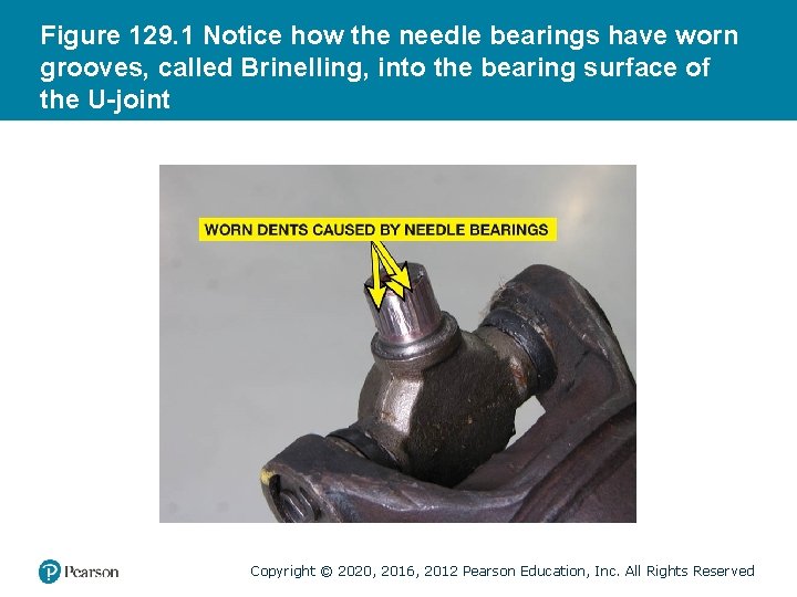 Figure 129. 1 Notice how the needle bearings have worn grooves, called Brinelling, into