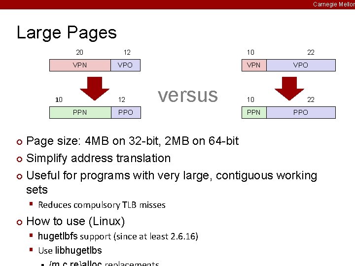 Carnegie Mellon Large Pages 20 12 VPN VPO 10 12 PPN 10 VPN versus