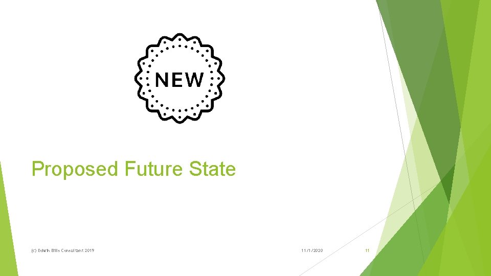 Proposed Future State (c) Edwin Bills Consultant 2019 11/1/2020 11 