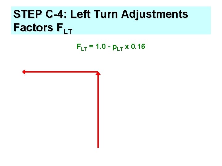 STEP C-4: Left Turn Adjustments Factors FLT = 1. 0 - p. LT x