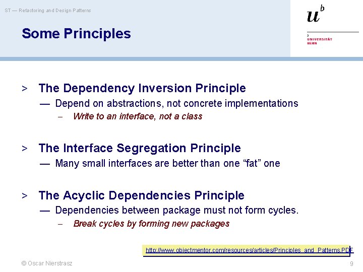 ST — Refactoring and Design Patterns Some Principles > The Dependency Inversion Principle —