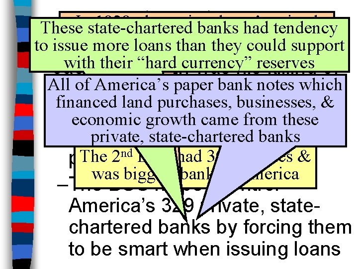 Bank War 1828, The the national gov’t These. Instate-chartered banks had coined tendency only