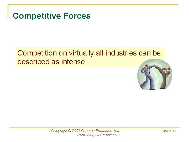 Competitive Forces Competition on virtually all industries can be described as intense Copyright ©