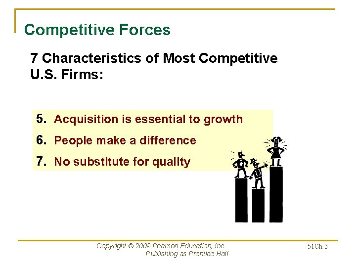 Competitive Forces 7 Characteristics of Most Competitive U. S. Firms: 5. Acquisition is essential