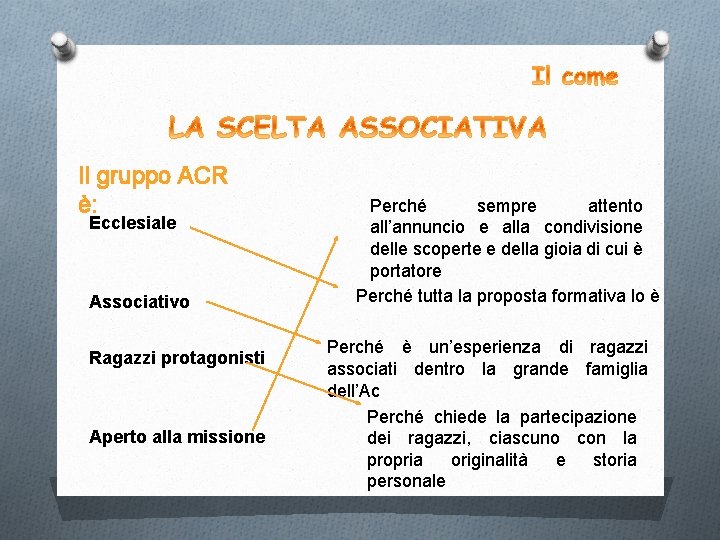 Il gruppo ACR è: Ecclesiale Associativo Ragazzi protagonisti Aperto alla missione Perché sempre attento