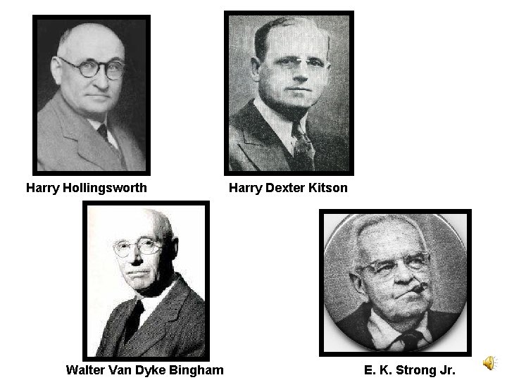 Harry Hollingsworth Walter Van Dyke Bingham Harry Dexter Kitson E. K. Strong Jr. 